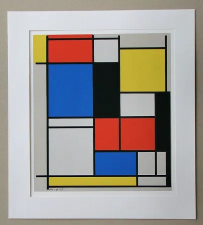 Zeefdruk Mondrian - Tableau II. - 1921/25