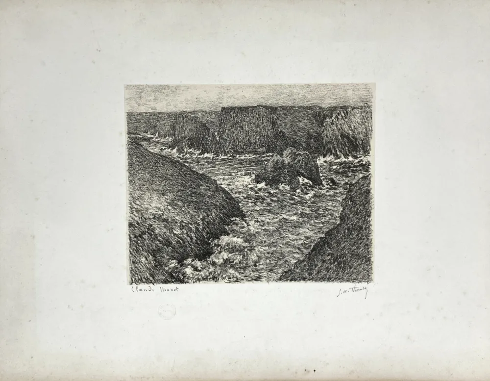 Lithografie Monet - Côte rocheuse. Vers 1892. 
