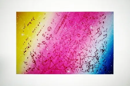 Zeefdruk Monory - Fouillis mathématique