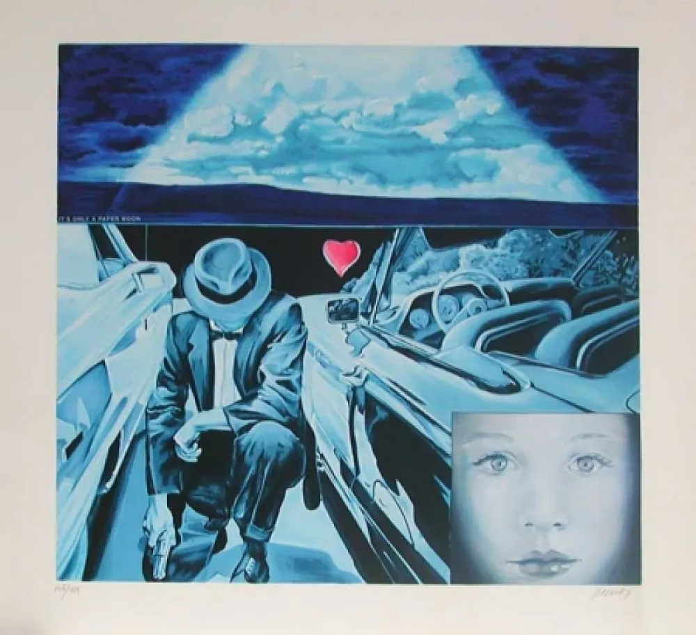 Lithografie Monory - Lune de papier