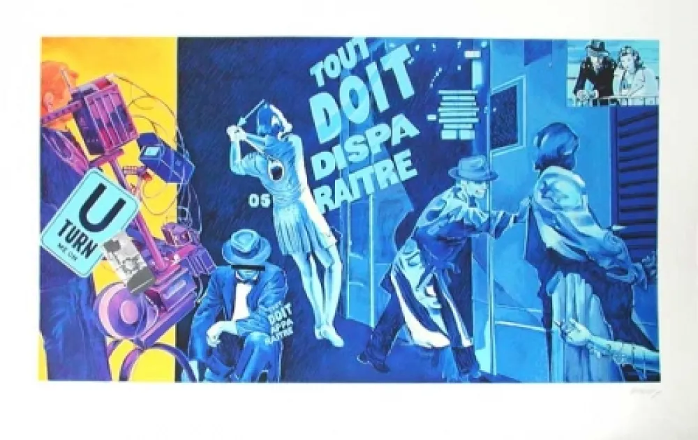 Lithografie Monory - Tout doit disparaitre