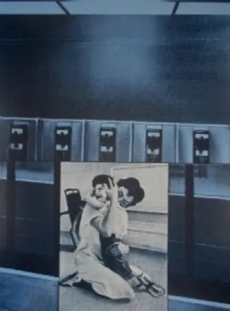 Zeefdruk Monory - USA 76 - etreinte