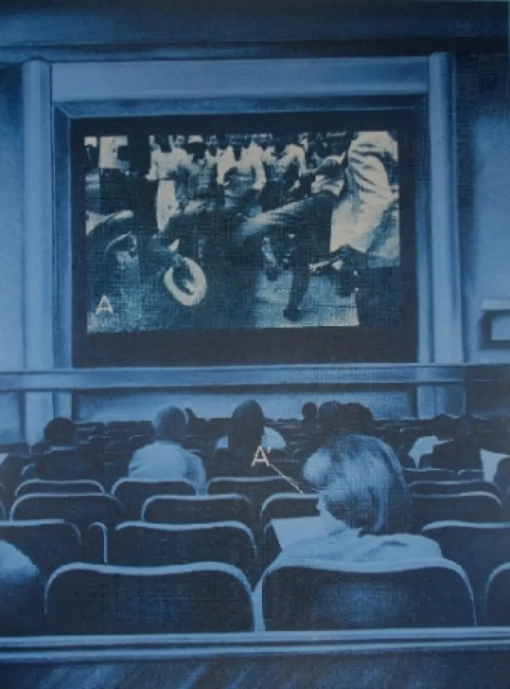 Zeefdruk Monory - USA 76 - Movies