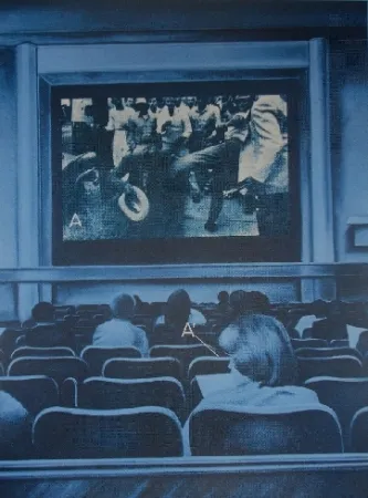 Zeefdruk Monory - USA 76 - Movies