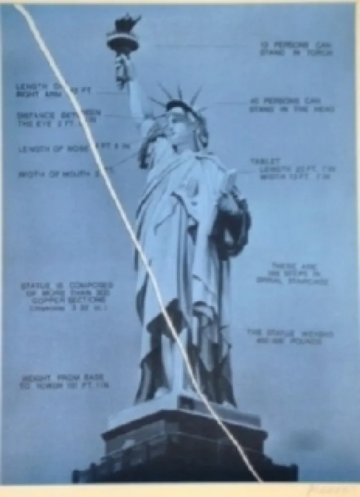Zeefdruk Monory - USA 76 - Statue de la liberté