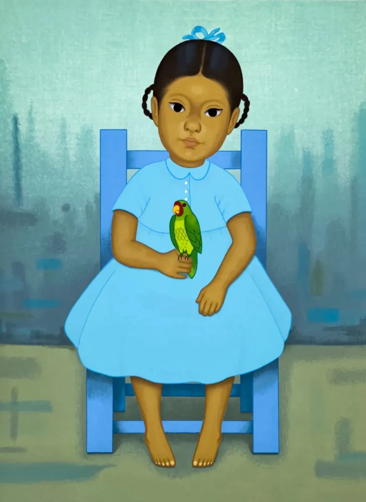 Zeefdruk Montoya - Chica con pajaro