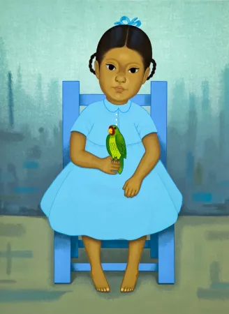 Zeefdruk Montoya - Chica con pajaro