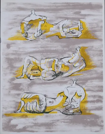 Lithografie Moore - Figures allongées, 1971
