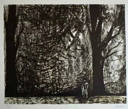 Lithografie Moore - FIGURES IN A FOREST