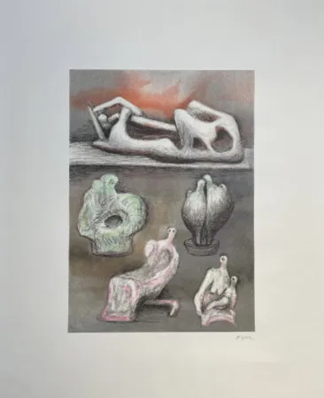 Lithografie Moore - Five Ideas for Sculpture (C. 610)