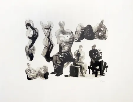 Lithografie Moore - Ideas for sculptures C. 365