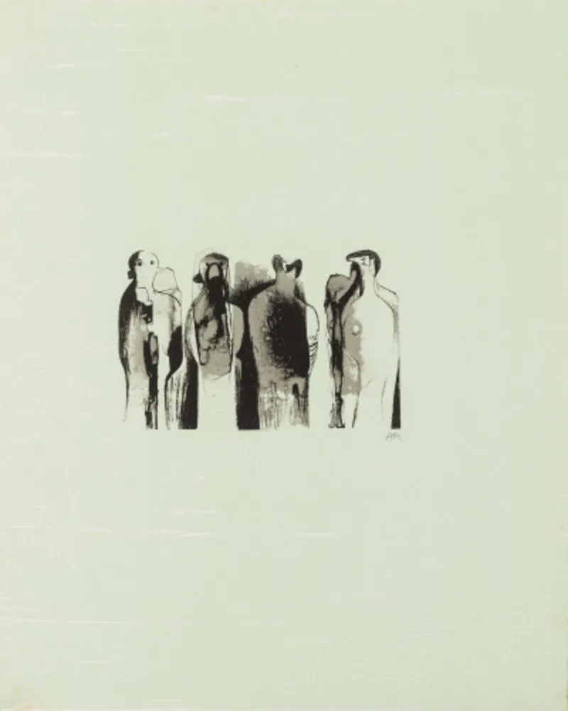 Lithografie Moore - La Poesie: Four Standing Figures (C. 323)