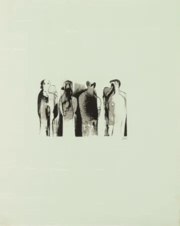 Lithografie Moore - La Poesie: Four Standing Figures (C. 323)