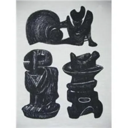 Lithografie Moore - La Poésie Three Sculptural Forms