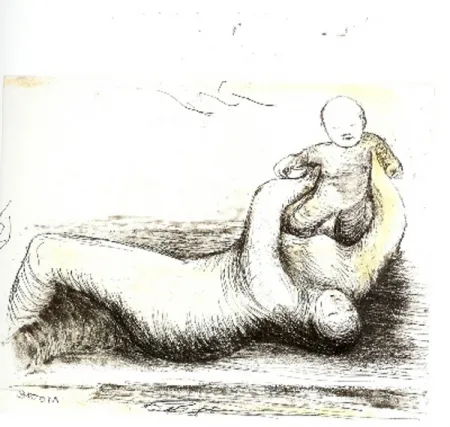 Ets En Aquatint Moore - Mothe & Child XII