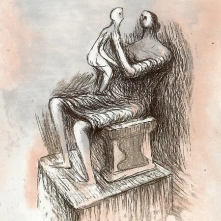 Ets En Aquatint Moore - Mothe & Child XX