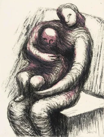 Ets En Aquatint Moore - Mother and Child XI