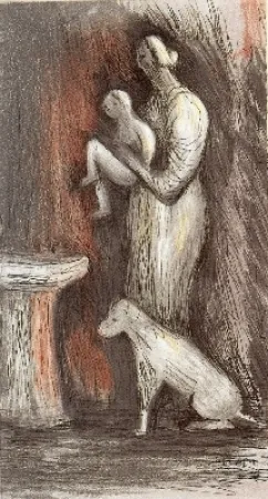 Ets En Aquatint Moore - Mother and Child XXIII