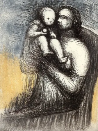 Ets En Aquatint Moore - Mother and Child XXV