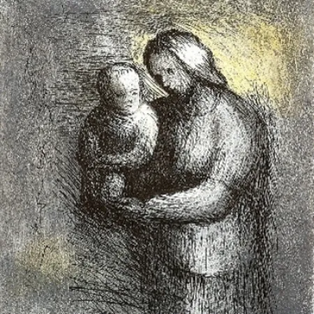 Ets En Aquatint Moore - Mother & Child I