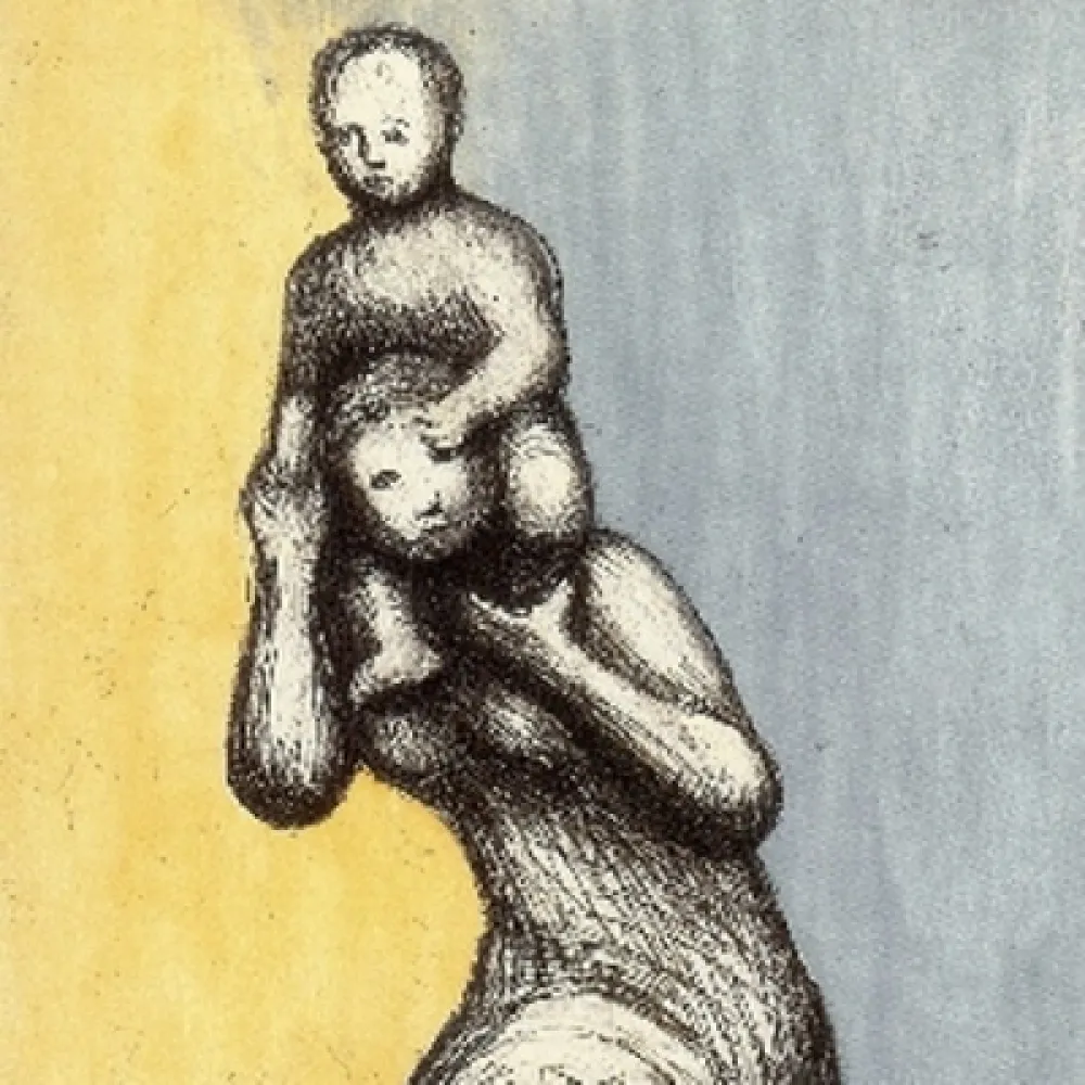 Ets En Aquatint Moore - Mother & Child VIII