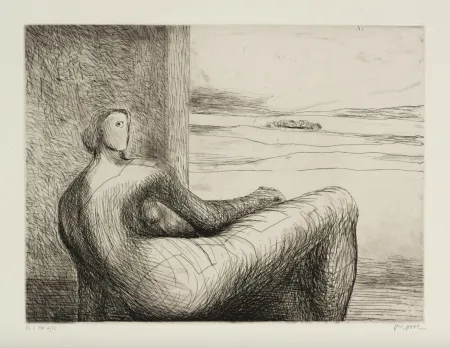 Ets En Aquatint Moore - Reclining Figure