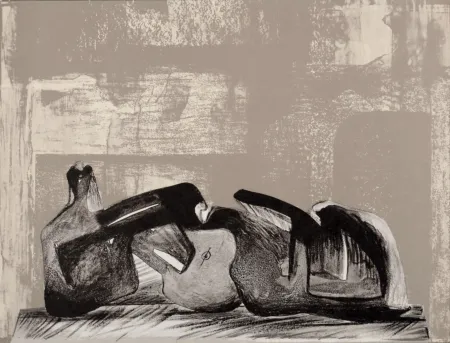 Lithografie Moore - Reclining Figure Interior Setting I, 1977
