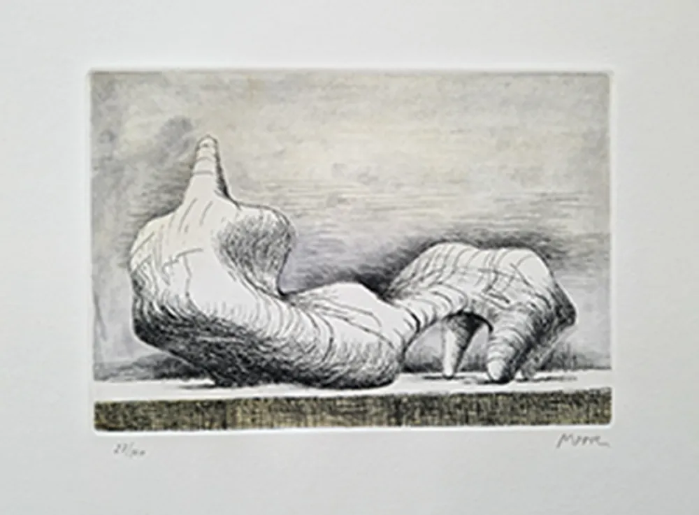 Ets En Aquatint Moore - Reclining figures point