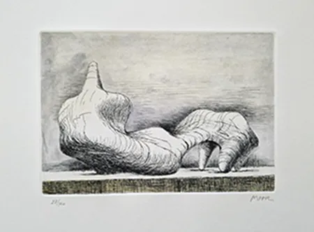 Ets En Aquatint Moore - Reclining figures point