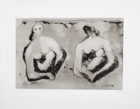Lithografie Moore - Sisters with Children (C. 544)
