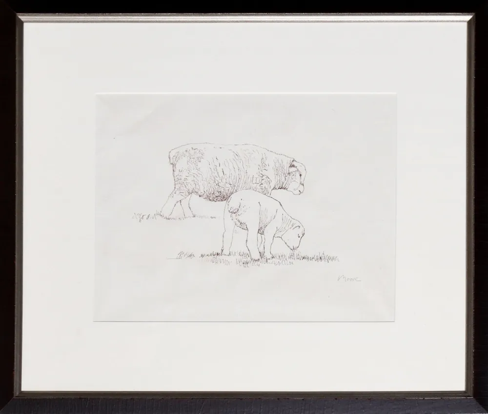 Lithografie Moore - Two Fat Lambs
