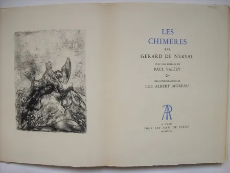 Geïllustreerd Boek Moreau - Les Chimères, par Gérard de Nerval. Avec une préface de Paul Valéry & des lithographies de Luc-Albert Moreau