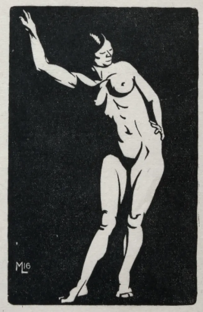 Houtsnede Moreau - NU / NUDE - 1913