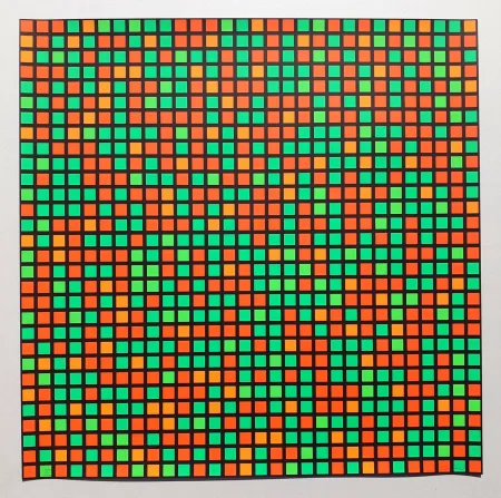 Zeefdruk Morellet - Chartres vert orange