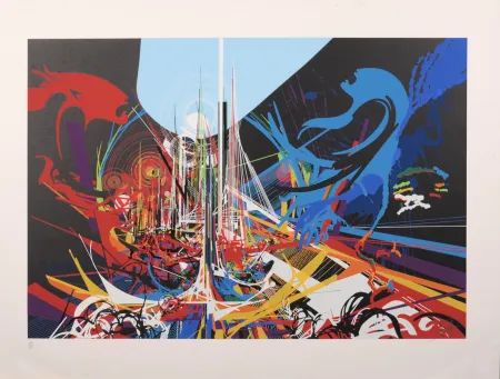 Zeefdruk Moretti - Rimbaud Illuminations - La Ville, 1981 - Hand-signed!