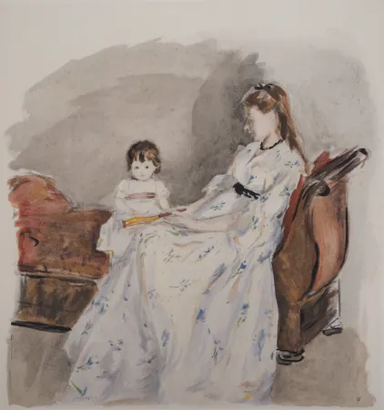Lithografie Morisot - Mère et fille