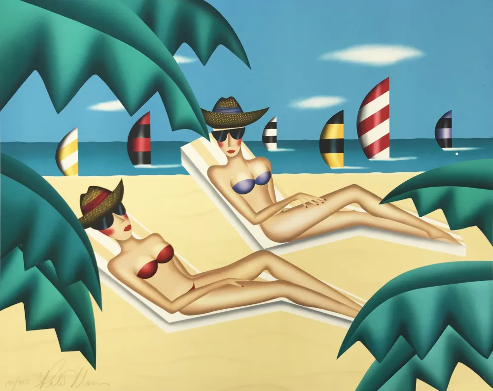 Lithografie Morris - SUNBATHERS