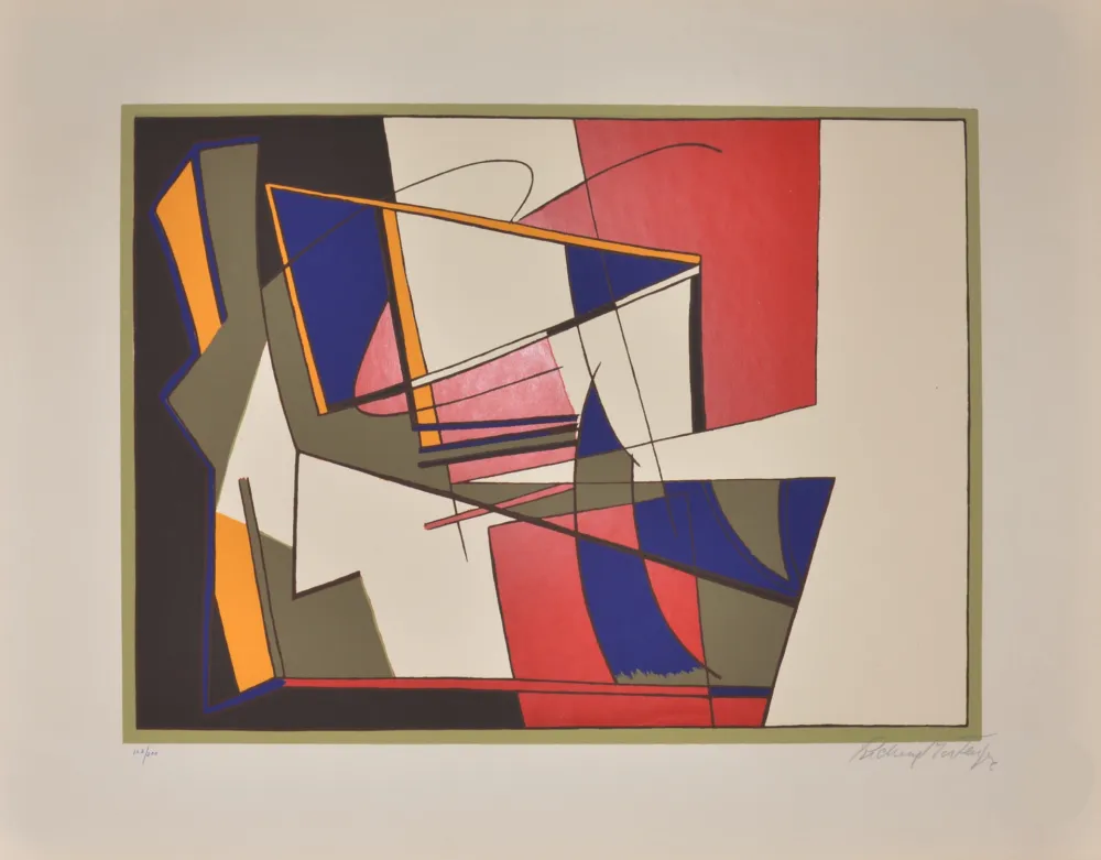 Zeefdruk Mortensen - Composition, 1954 - Hand-signed