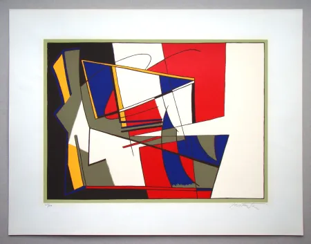Zeefdruk Mortensen - Composition abstrait