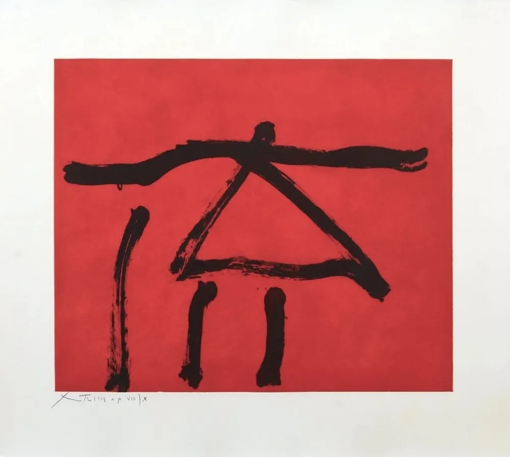 Ets En Aquatint Motherwell - Dance III (Red)