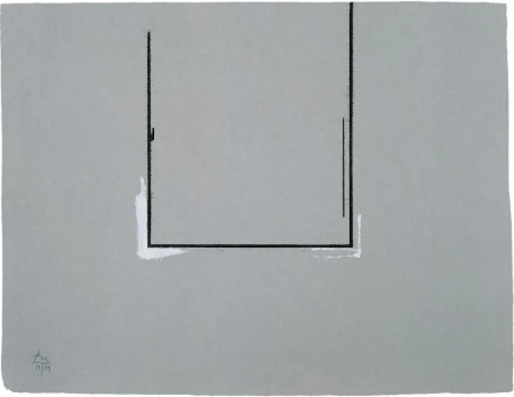 Gravure Motherwell - Gray Open with White Paint