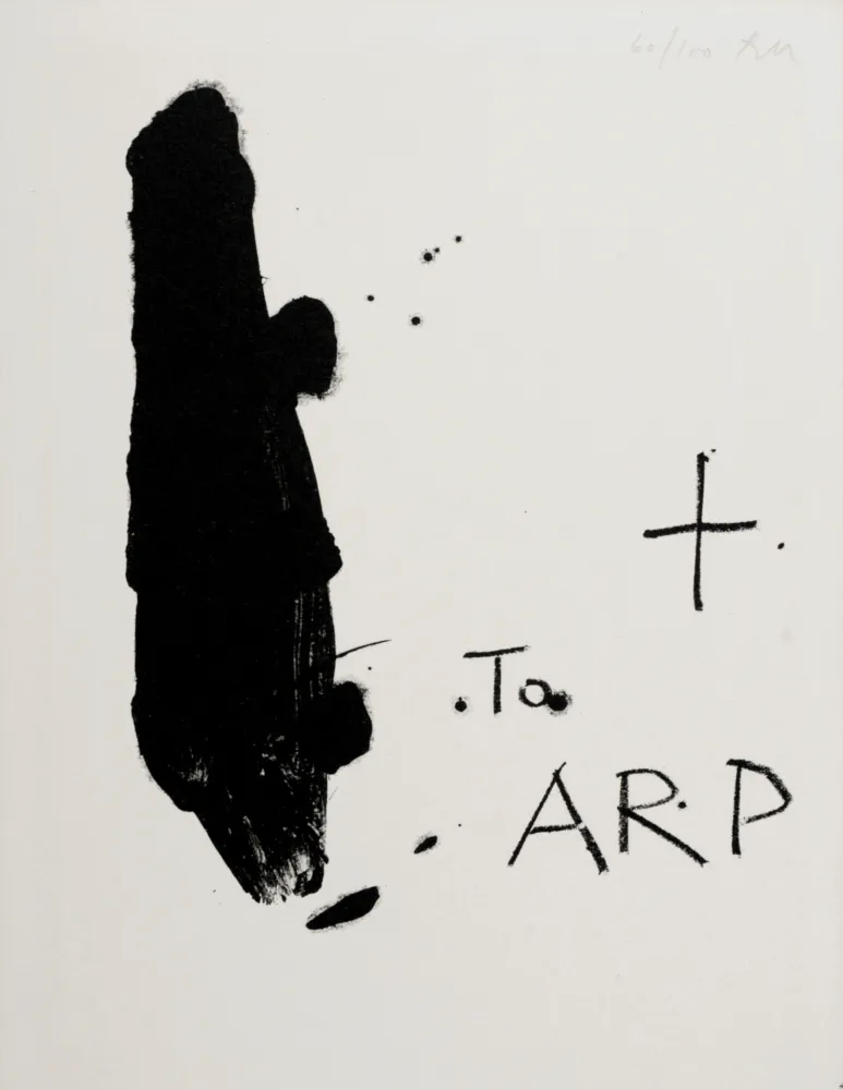 Lithografie Motherwell - To Arp, 1967 -  Hand-signed!