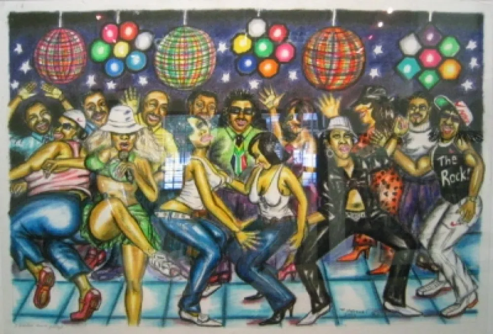 Lithografie Motswai - Freedom dance party