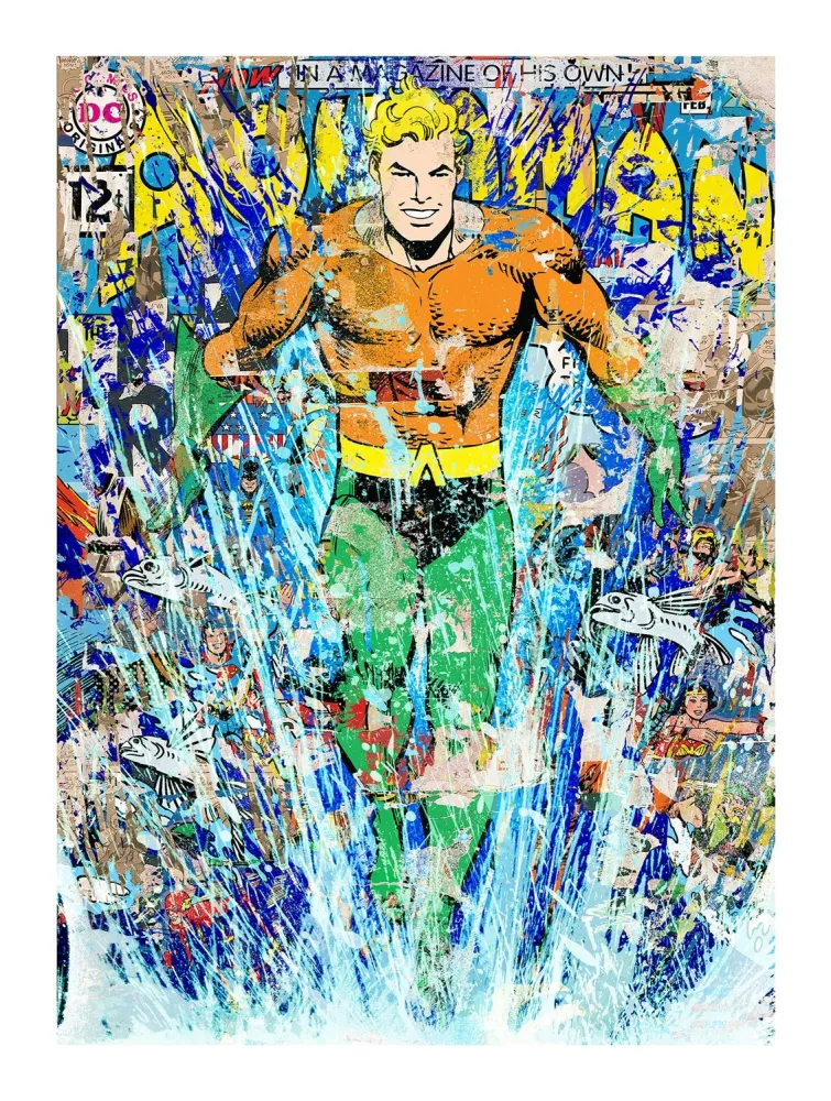 Zeefdruk Mr Brainwash - AQUAMAN