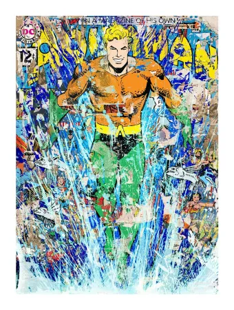 Zeefdruk Mr Brainwash - AQUAMAN