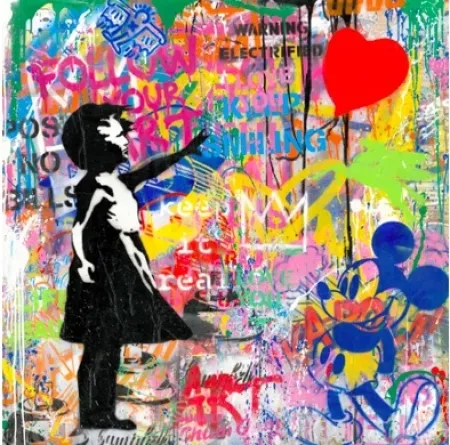 Zeefdruk Mr Brainwash -  Balloon Girl, 2020 
