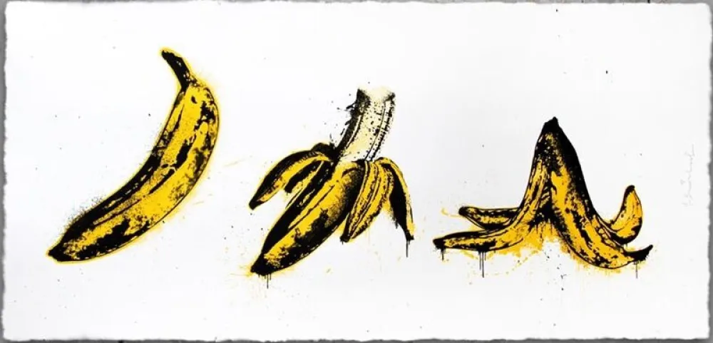 Zeefdruk Mr. Brainwash - Banana Split (White)