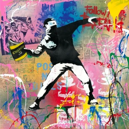 Zeefdruk Mr Brainwash - Banksy Thrower, 2015