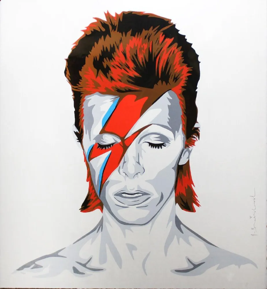 Zeefdruk Mr. Brainwash - Bowie