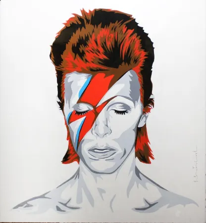 Zeefdruk Mr. Brainwash - Bowie